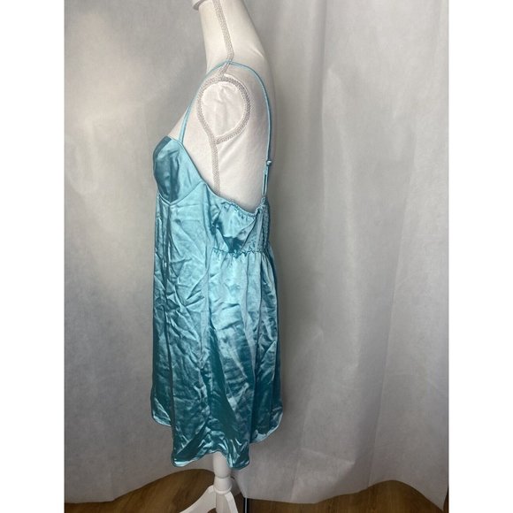 NWT Wild Fable Women's Aqua Blue Satin Slip Dress Sleeveless Size Large - Picture 4 of 12